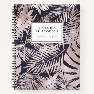 Chic Rose Gold Geometric Abstract Pattern Notebook