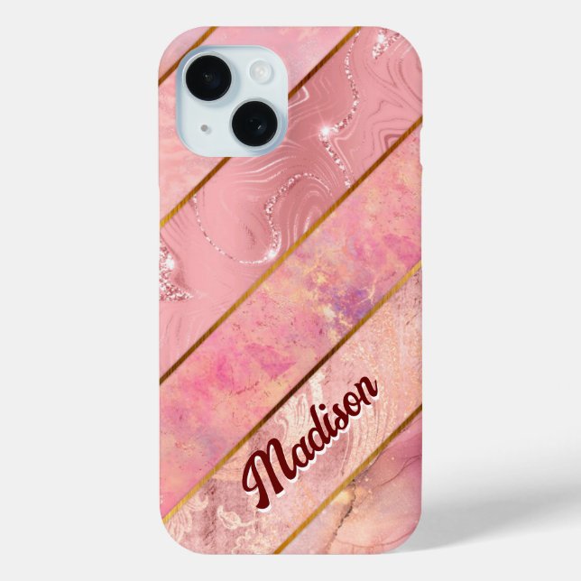 Chic rose gold girly elegant geometric Case-Mate iPhone case (Back)