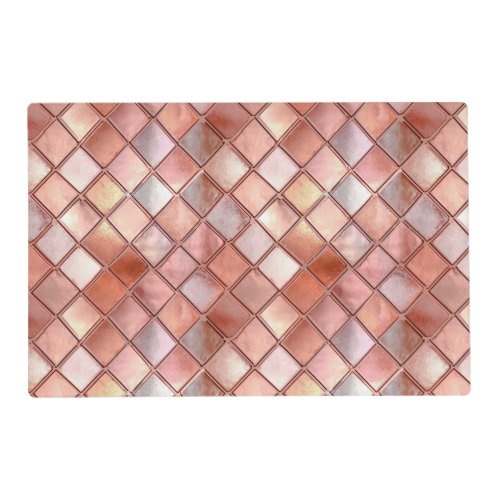 Chic Rose Gold Glam Tiles Placemat