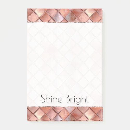 Chic Rose Gold Glam Tiles Post_it Notes