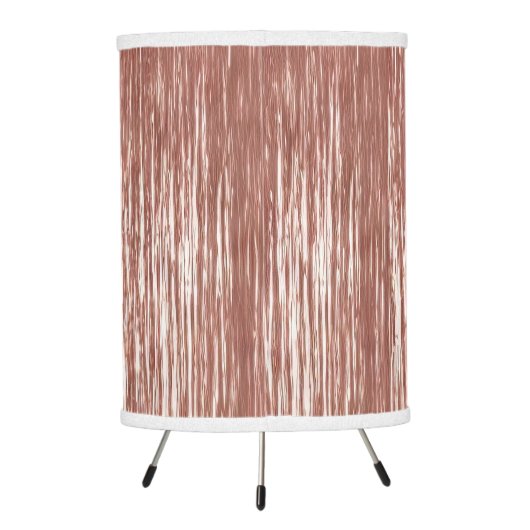 Chic Rose Gold Glam Tinsel Stripes Christmas Tripod Lamp (Back)