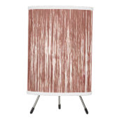 Chic Rose Gold Glam Tinsel Stripes Christmas Tripod Lamp (Front)