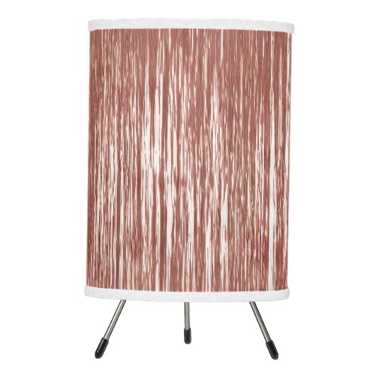 Chic Rose Gold Glam Tinsel Stripes Christmas Tripod Lamp (Front)