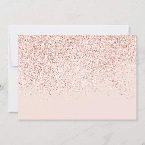 Chic Rose Gold Glitter Blush Graduate Typography Invitation | Zazzle