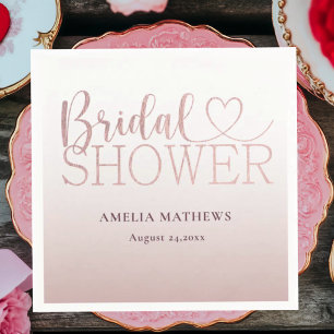 Chic Rose Gold Glitter Bridal Shower  Napkins