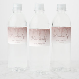 50th Birthday Water Bottle Labels | Zazzle