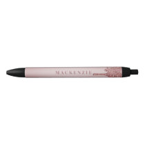 Chic Rose Gold Glitter Dripping Luxury Black Ink Pen Chic Rose Gold Glitter Dripping Luxury Black Ink Pen