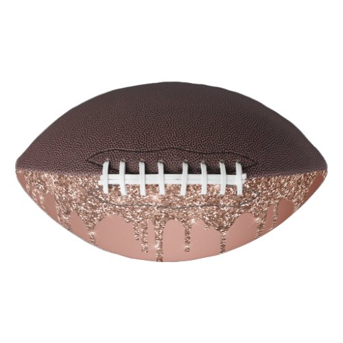 Chic Rose Gold Glitter Drips Sparkle Football