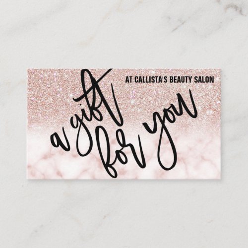Chic Rose Gold Glitter Marble Gift Certificate