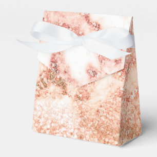 Chic rose gold glitter ombre pink glitter marble favor boxes