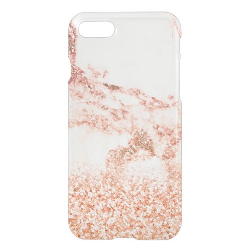 Chic rose gold glitter ombre pink glitter marble iPhone SE87 case