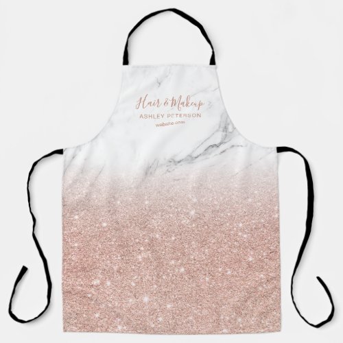 Chic rose gold glitter ombre white makeup makeup apron