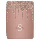 Chic Rose Gold Glitter Sparkle Drip Monogram Name iPad Air Cover Chic Rose Gold Glitter Sparkle Drip Monogram Name iPad Air Cover