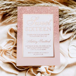 Chic rose gold glitter sparkles ombre Sweet 16 Foil Invitation<br><div class="desc">Chic rose gold glitter sparkles ombre Sweet 16 birthday party invitation on soft pastel blush pink with real rose gold frame border and script.</div>