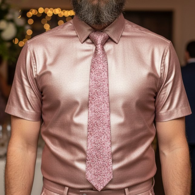 Chic rose gold gradient sparkle wedding  neck tie (Creator Uploaded)