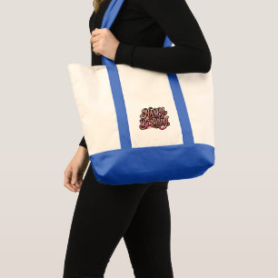 Chic Rose Gold Happy Birthday Glitter Typography Tote Bag