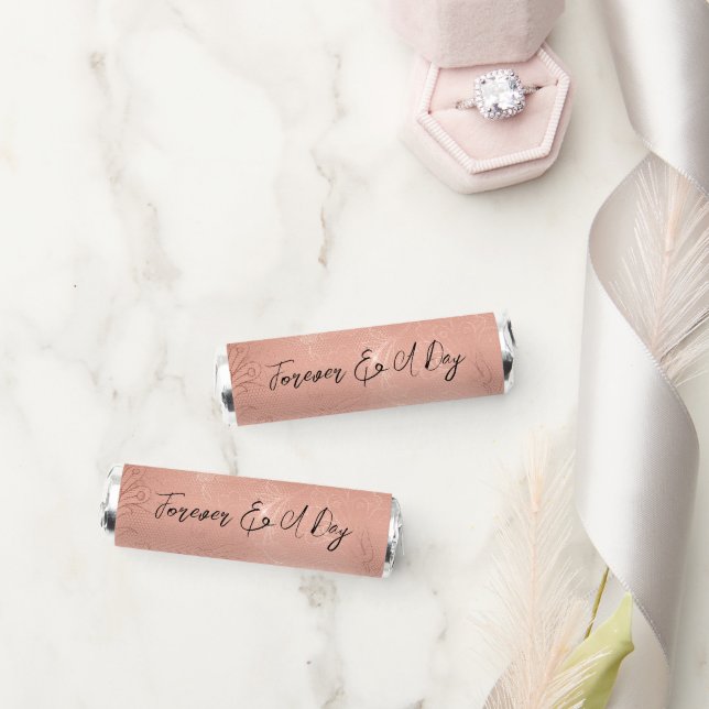 Chic Rose Gold Lace Wedding Breath Savers® Mints (Wedding)