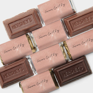 Chic Rose Gold Lace Wedding Hershey's Miniatures