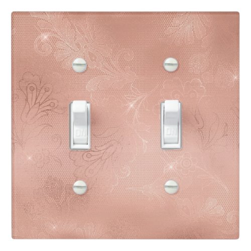 Chic Rose Gold Lace Wedding Light Switch Cover