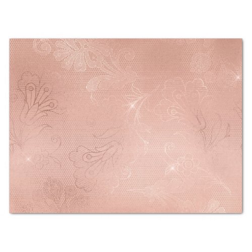 Chic Rose Gold Lace Wedding Tissue Paper