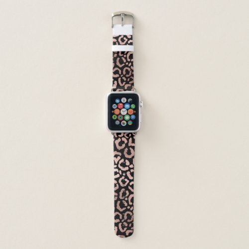 Chic Rose Gold Leopard Cheetah Animal Print Apple  Apple Watch Band