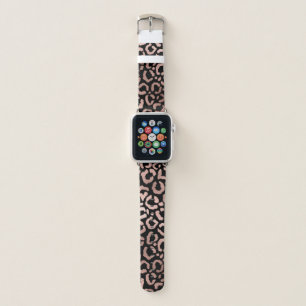 Chic Rose Gold Leopard Cheetah Animal Print Apple Watch Band