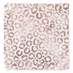 Chic Rose Gold Leopard Cheetah Animal Print Bandana