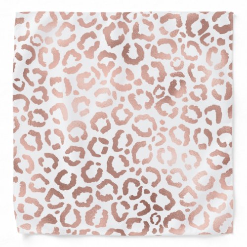 Chic Rose Gold Leopard Cheetah Animal Print Bandana