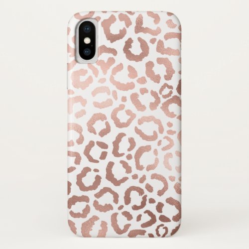 Chic Rose Gold Leopard Cheetah Animal Print iPhone X Case