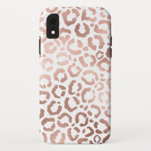 Chic Rose Gold Leopard Cheetah Animal Print iPhone XR Case