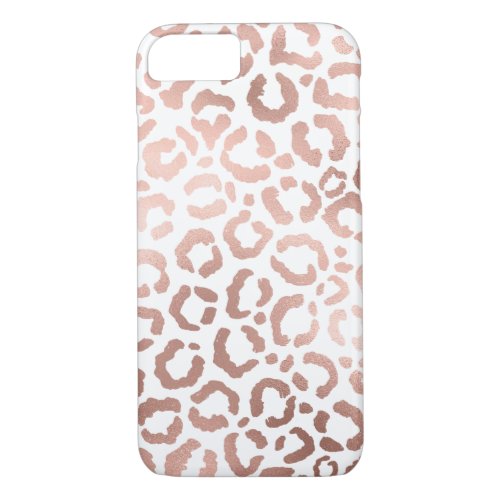 Chic Rose Gold Leopard Cheetah Animal Print iPhone 87 Case