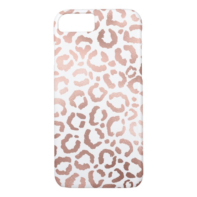 Chic Rose Gold Leopard Cheetah Animal Print Case-Mate iPhone Case (Back)
