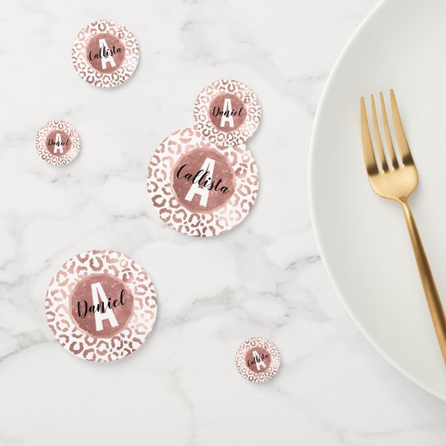 Chic Rose Gold Leopard Cheetah Animal Print Confetti (Group)