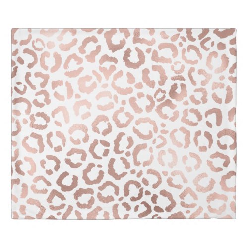 Chic Rose Gold Leopard Cheetah Animal Print Duvet Cover