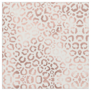 Chic Rose Gold Leopard Cheetah Animal Print Fabric