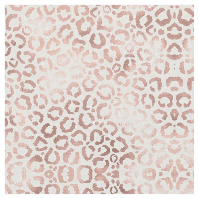 Chic Rose Gold Leopard Cheetah Animal Print Fabric (Close Up)