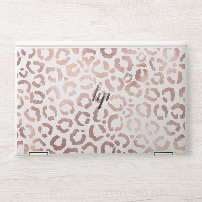 Chic Rose Gold Leopard Cheetah Animal Print HP Laptop Skin (Front)