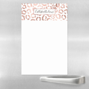 Chic Rose Gold Leopard Cheetah Animal Print Magnetic Dry Erase Sheet
