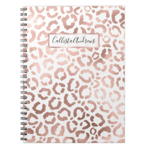 Chic Rose Gold Leopard Cheetah Animal Print Notebook