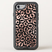 Chic Rose Gold Leopard Cheetah Animal Print