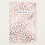 Chic Rose Gold Leopard Cheetah Animal Print Planner<br><div class="desc">This elegant and chic design is perfect for the modern fashionista. It features a faux printed rose gold hand-drawn leopard/cheetah safari animal print on a simple white background. It's pretty, cute, and trendy! ***IMPORTANT DESIGN NOTE: For any custom design request such as matching product requests, color changes, placement changes, or...</div>