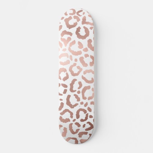 Chic Rose Gold Leopard Cheetah Animal Print Skateboard