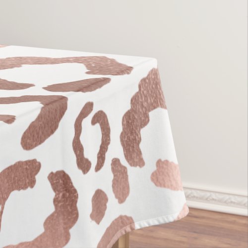 Chic Rose Gold Leopard Cheetah Animal Print Tablecloth