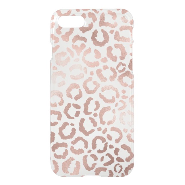 Chic Rose Gold Leopard Cheetah Animal Print Uncommon iPhone Case (Back)