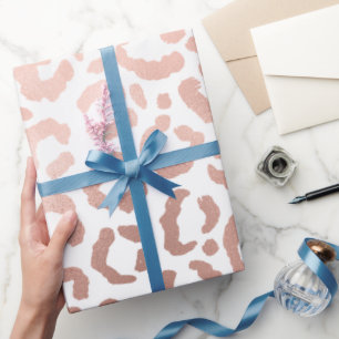Chic Rose Gold Leopard Cheetah Animal Print Wrapping Paper