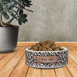 Chic Rose Gold Leopard Pattern Personalized Pet Bowl<br><div class="desc">Pamper your precious pet with this cute rose gold leopard patterned pet bowl. Personalize it with your pet's name in the rose gold nameplate.</div>