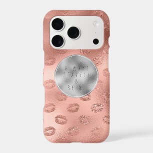 Chic Rose Gold Lips Silver Sparkle iPhone 17 Pro Case