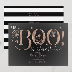 Chic Rose Gold Pink BOO Elegant Baby Shower   Invitation