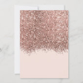Chic Rose Gold Pink Glitter Confetti Quinceañera Invitation (Back)