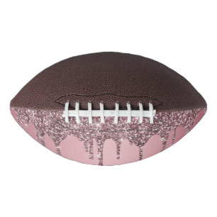 Chic Rose Gold Pink Glitter Drips Sparkle Football
